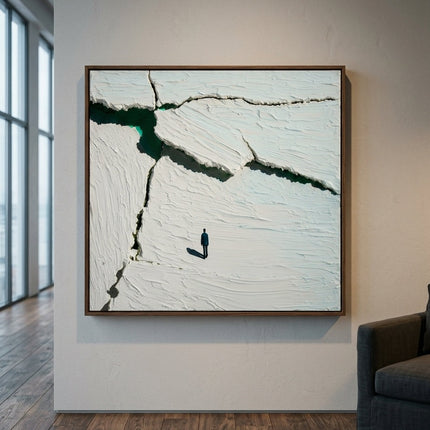 Fracture Line original hand-painted abstract art in modern loft