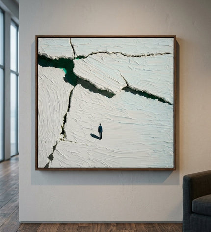 Fracture Line original hand-painted abstract art in modern loft