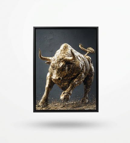 Wealth Stampede hand-painted figurative canvas art in interior setting