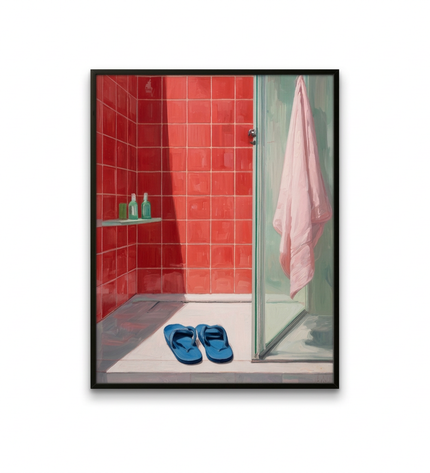 Holiday Vibe hand-painted contemporary canvas art in interior setting