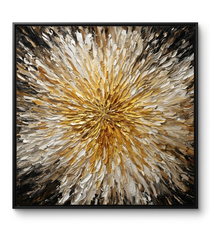 Radiance Petals hand-painted floral canvas art in interior setting