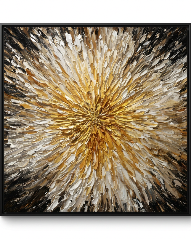 Radiance Petals hand-painted floral canvas art in interior setting