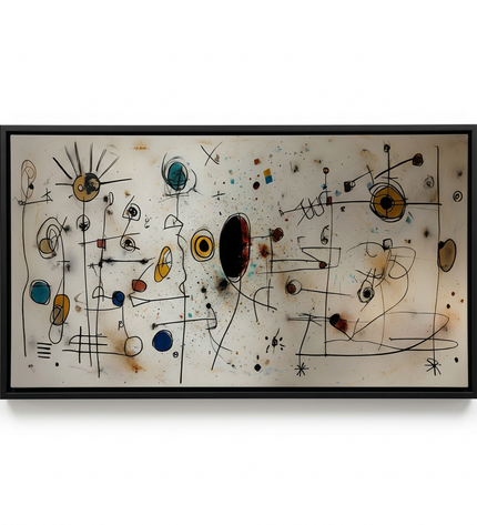 Echoes in Space hand-painted abstract canvas art in interior setting