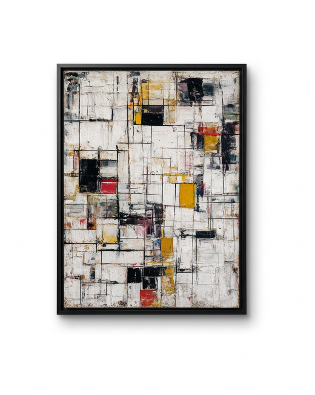 Living Structures hand-painted contemporary canvas art in interior setting
