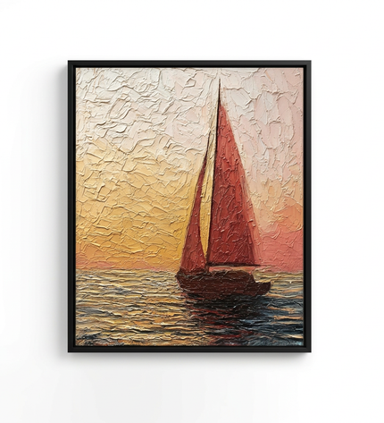 Chasing the Sun hand-painted landscape canvas art in interior setting