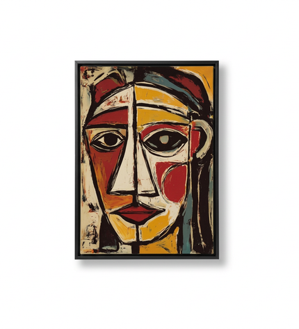 The Watcher hand-painted abstract canvas art in interior setting