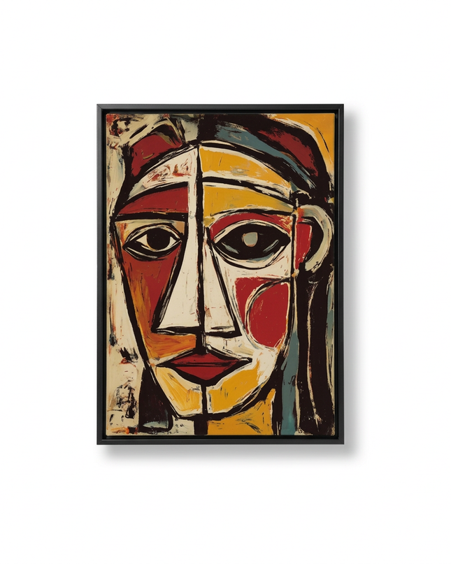 The Watcher hand-painted abstract canvas art in interior setting