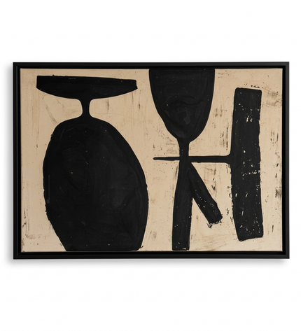 Form & Essence hand-painted landscape canvas art in interior setting