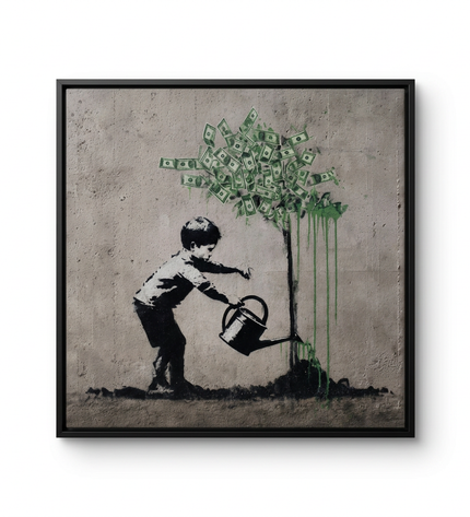 Harvest of Hope hand-painted floral canvas art in interior setting
