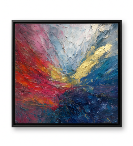 Luminous Tide hand-painted abstract canvas art in interior setting