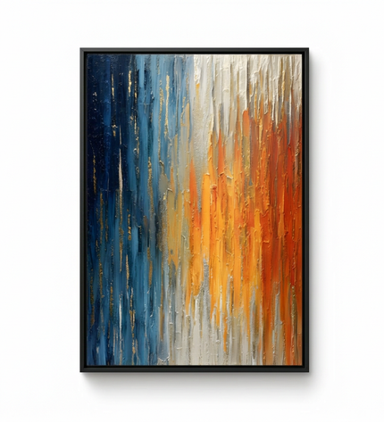 Andromeda Blaze hand-painted abstract canvas art in interior setting