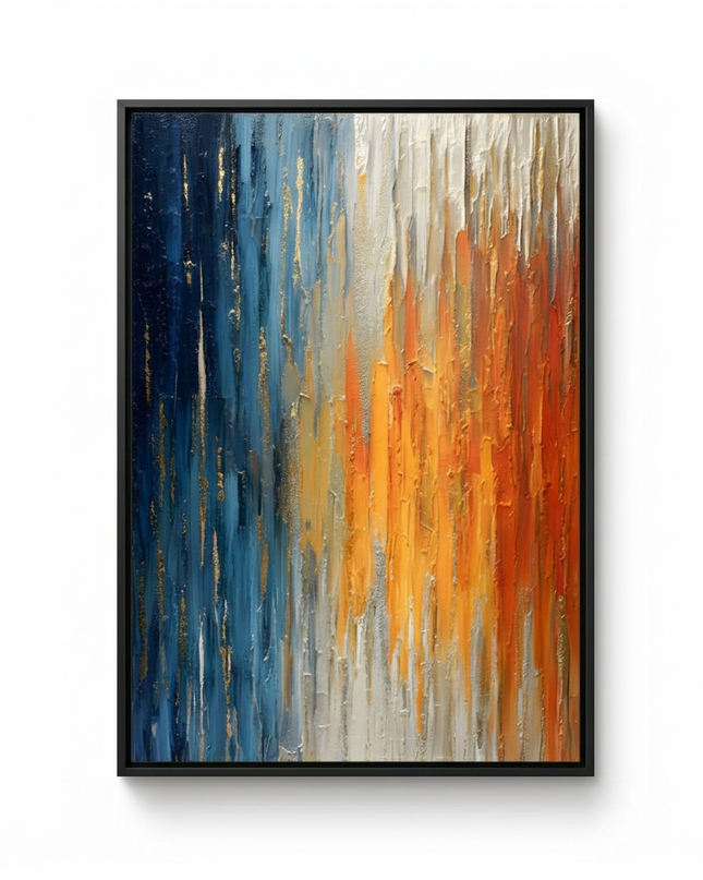 Andromeda Blaze hand-painted abstract canvas art in interior setting