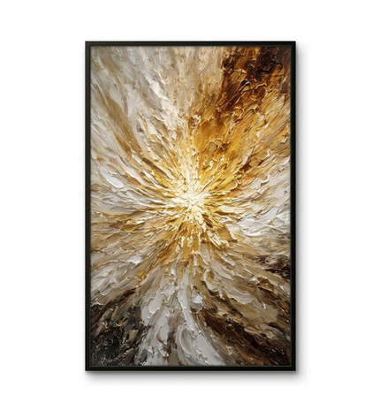 Solar Eruption hand-painted contemporary canvas art in interior setting
