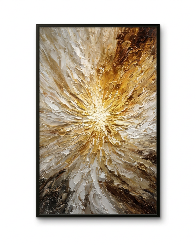Solar Eruption hand-painted contemporary canvas art in interior setting