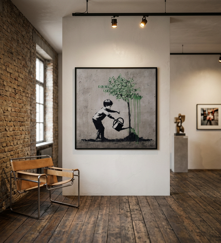 Harvest of Hope original canvas artwork displayed in a contemporary gallery setting