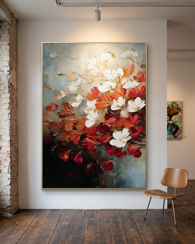 Smells Like Spring original canvas artwork displayed in a contemporary gallery setting