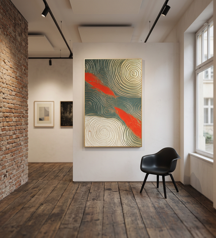 Tides of Blessings original canvas artwork displayed in a contemporary gallery setting