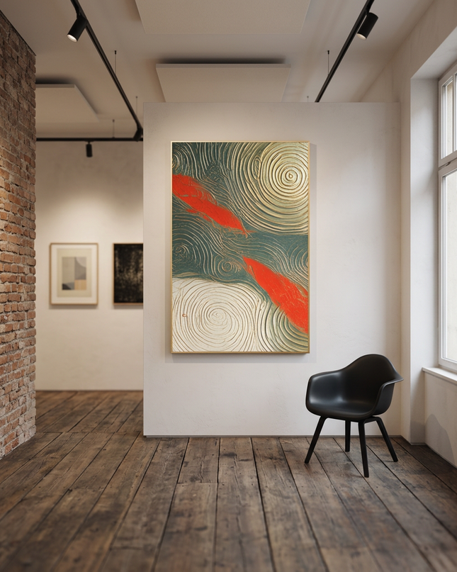 Tides of Blessings original canvas artwork displayed in a contemporary gallery setting