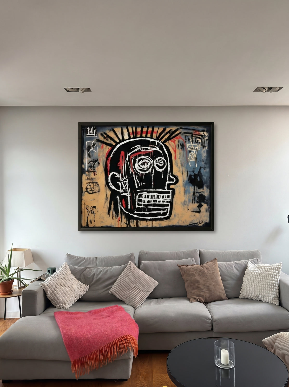 Artmere painting visualized in a bright dining room