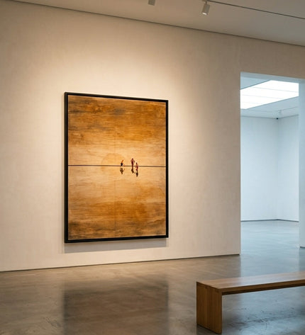 Golden Arena displayed in gallery setting