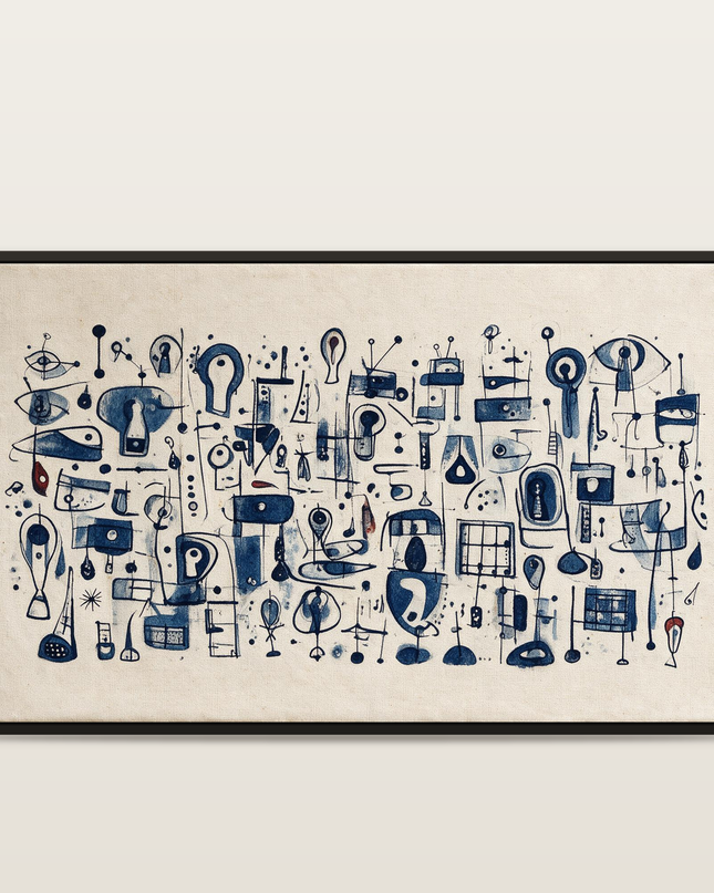 Indigo Paper — full artwork in a black wooden frame