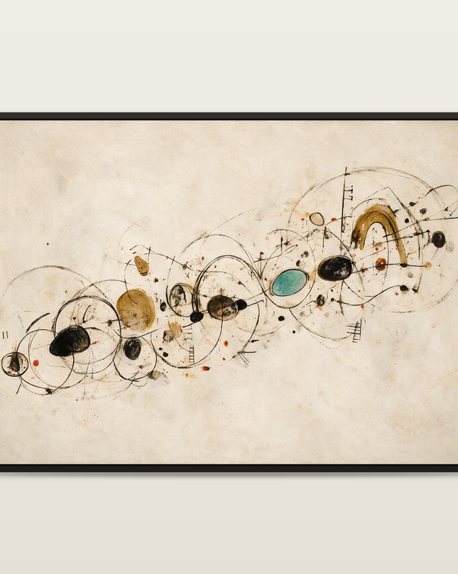 Inner Orbits — full artwork in a black wooden frame