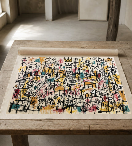 Kingdom of Signals unframed Canvas Roll laid flat on a studio table