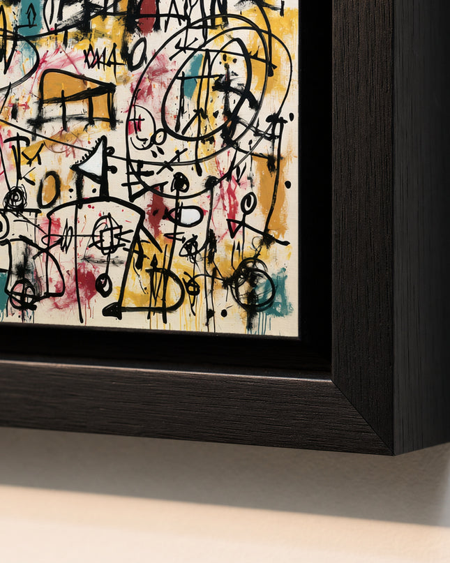 Kingdom of Signals close-up detail with teal and crimson layered marks