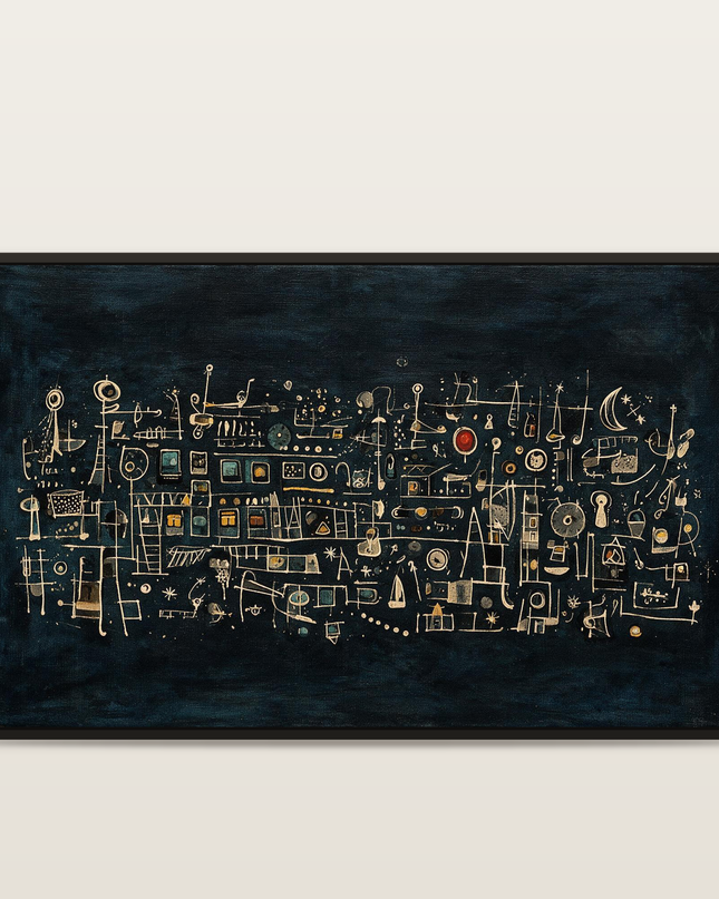 Late Train — full artwork in a black wooden frame