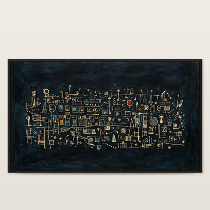 Late Train — full artwork in a black wooden frame