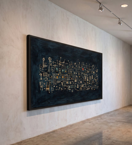 Late Train — framed artwork in a gallery setting