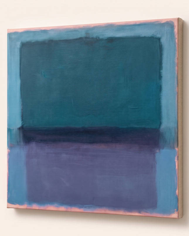 Midnight Petrol — unframed stretched canvas with natural linen sides; digital artwork visualization