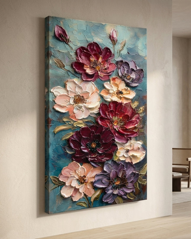 Moonlit Bouquet hand-painted original as gallery wrap canvas preview