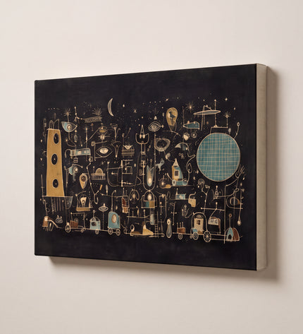 Moonlit Machines as a frameless gallery wrap canvas