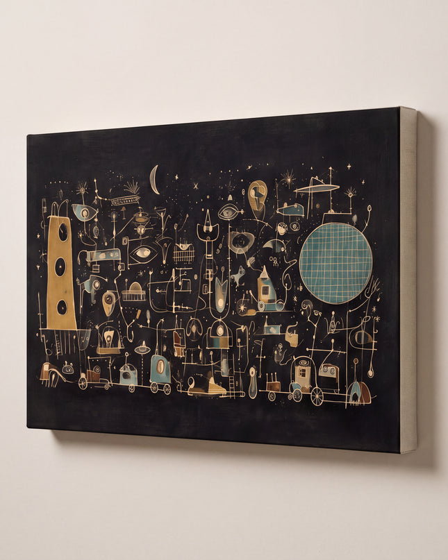 Moonlit Machines as a frameless gallery wrap canvas