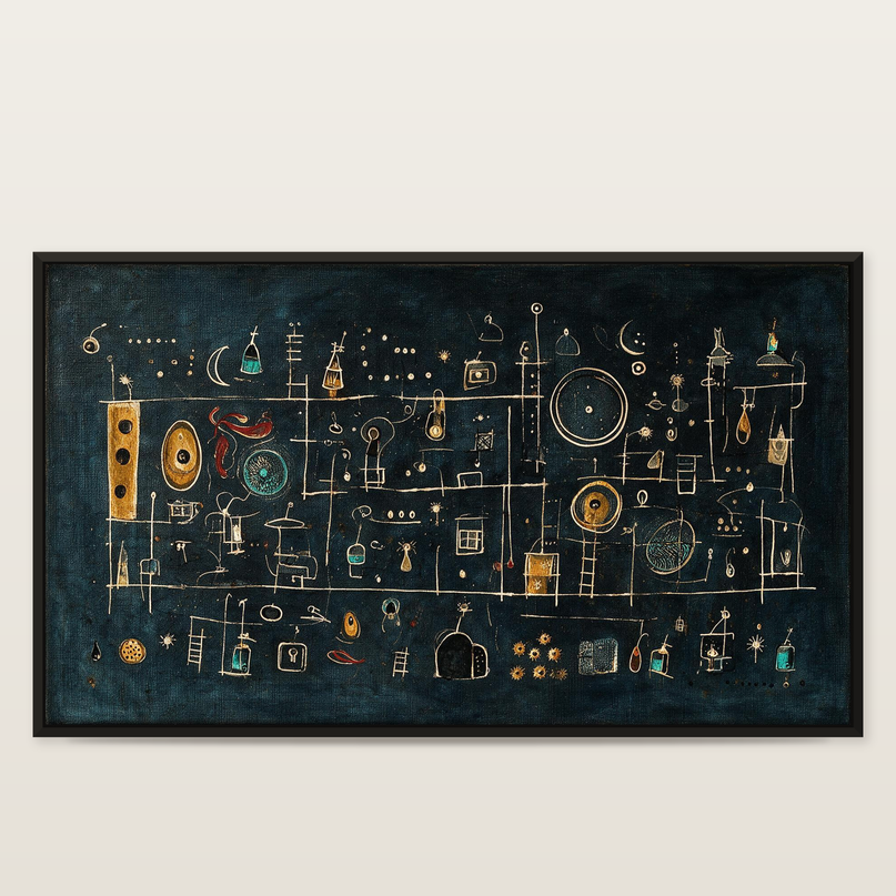 Night Thoughts — full artwork in a black wooden frame
