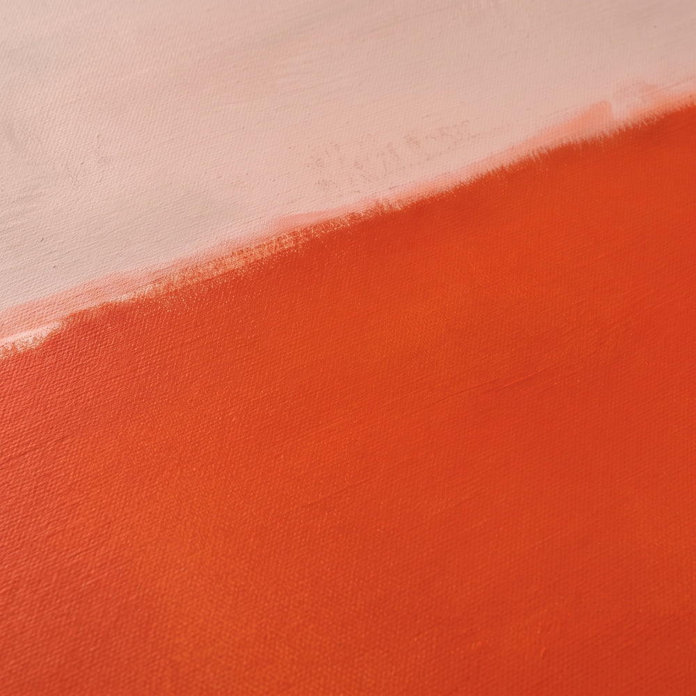 Farbe und Pinselspuren von Orange Held aus der Nähe