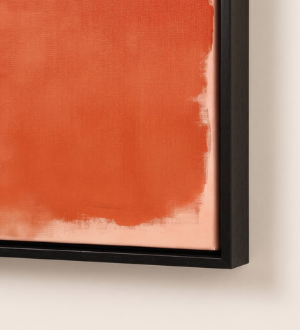 Orange Horizon — framed corner and paint-surface detail; digital artwork visualization