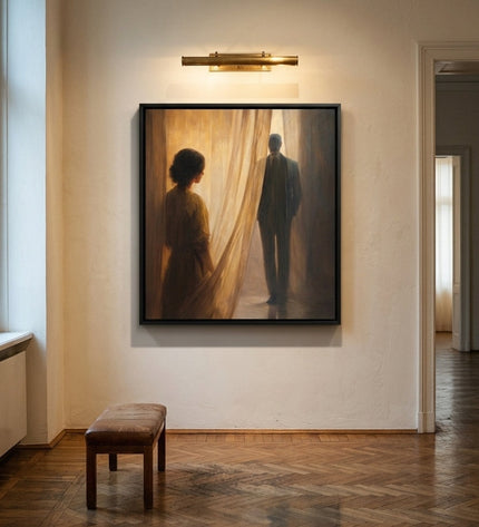 Parting Light original canvas artwork displayed in a contemporary gallery setting