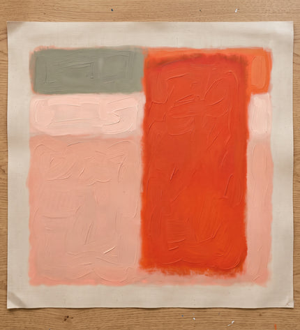 Persimmon Distance — flat unstretched canvas with blank margins; digital artwork visualization