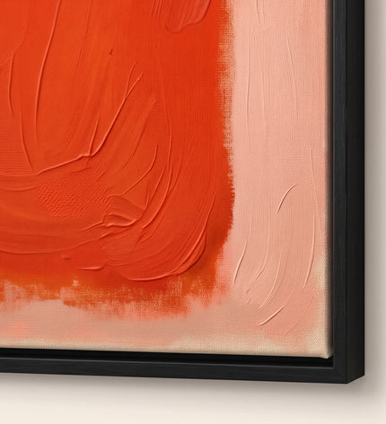 Persimmon Distance — framed corner and paint-surface detail; digital artwork visualization