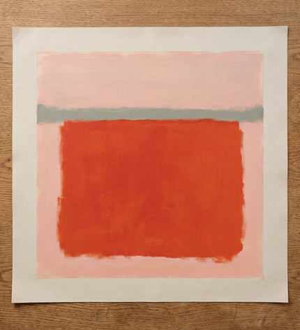 Persimmon Pause — flat unstretched canvas with blank margins; digital artwork visualization