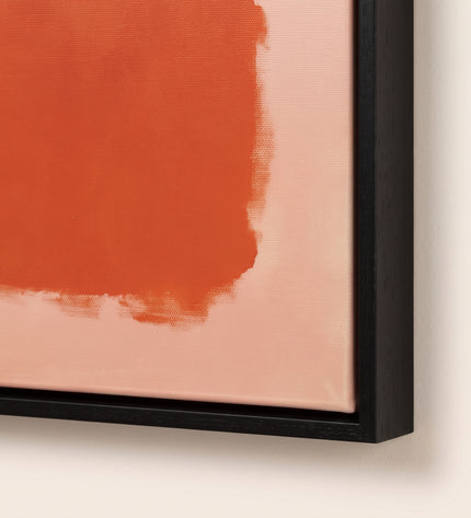 Persimmon Pause — framed corner and paint-surface detail; digital artwork visualization