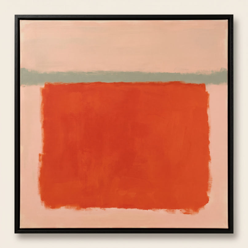 Persimmon Pause — frontal studio view; digital artwork visualization