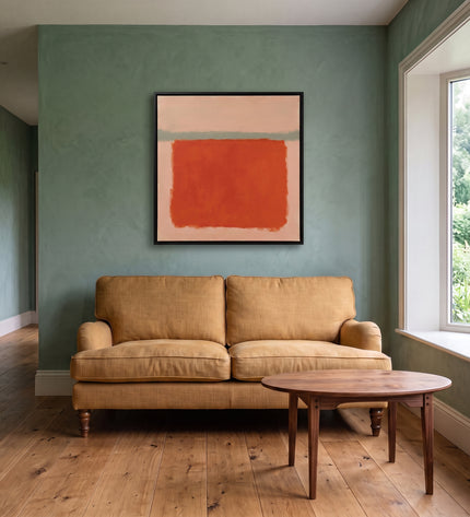 Persimmon Pause — slightly angled interior view; digital artwork visualization