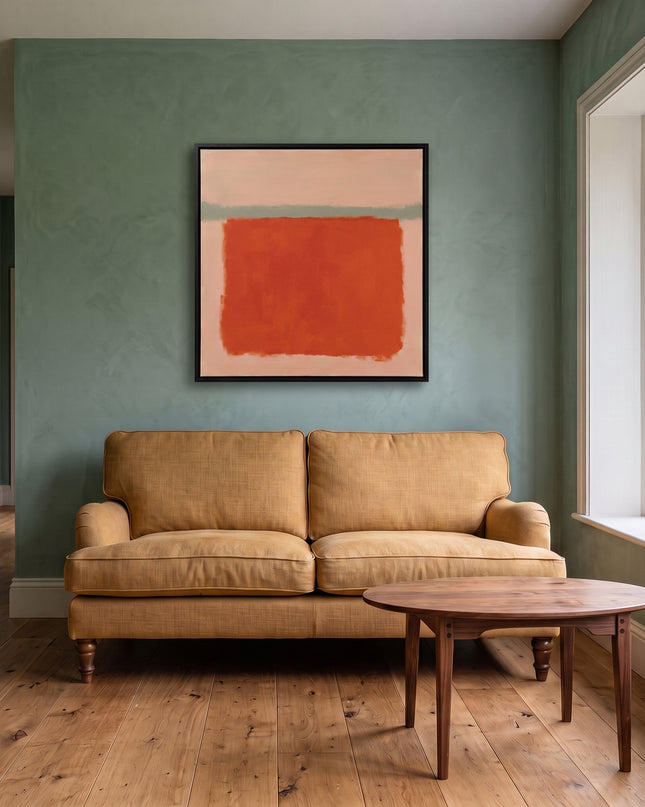 Persimmon Pause — slightly angled interior view; digital artwork visualization