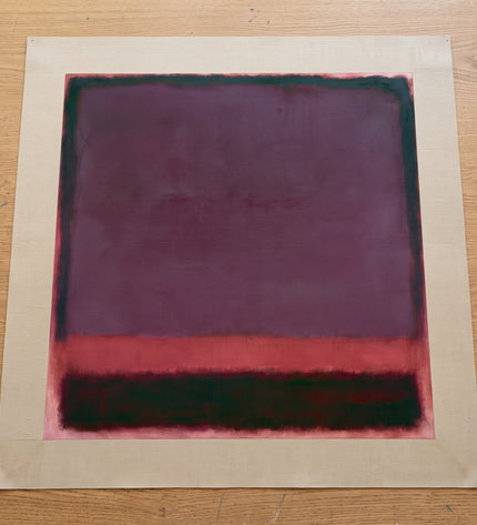 Plum Aftertone — flat unstretched canvas with blank margins; digital artwork visualization