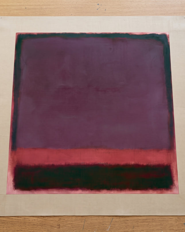 Plum Aftertone — flat unstretched canvas with blank margins; digital artwork visualization