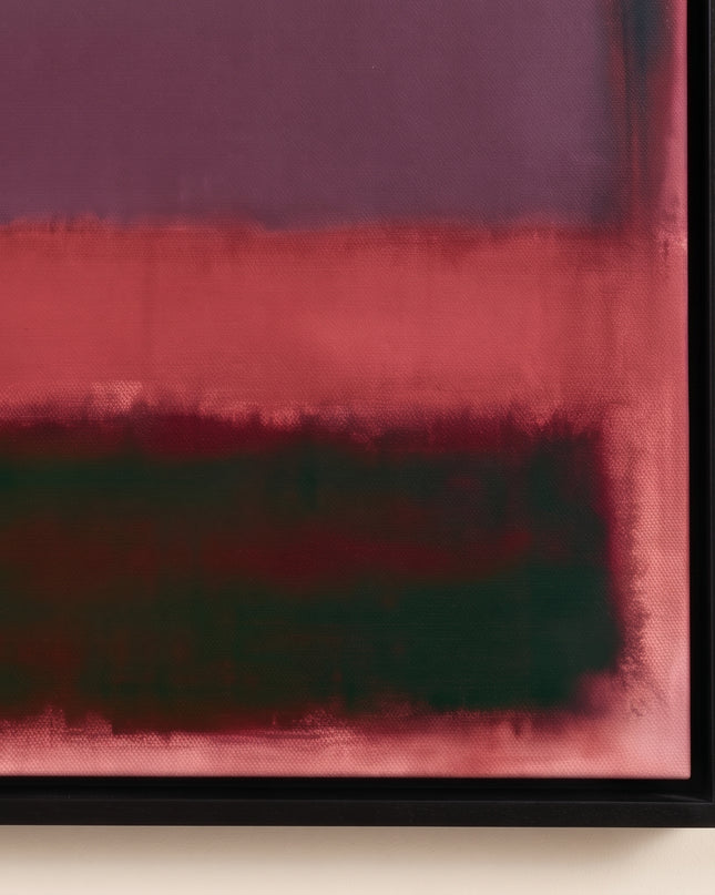 Plum Aftertone — framed corner and paint-surface detail; digital artwork visualization