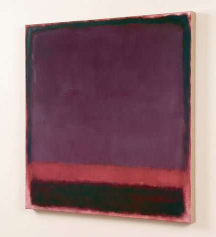 Plum Aftertone — unframed stretched canvas with natural linen sides; digital artwork visualization